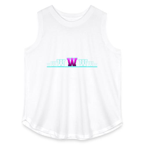 Letter W – Capital Varsity Alphabet Monogram - Women's Curvy Relaxed Tank Top