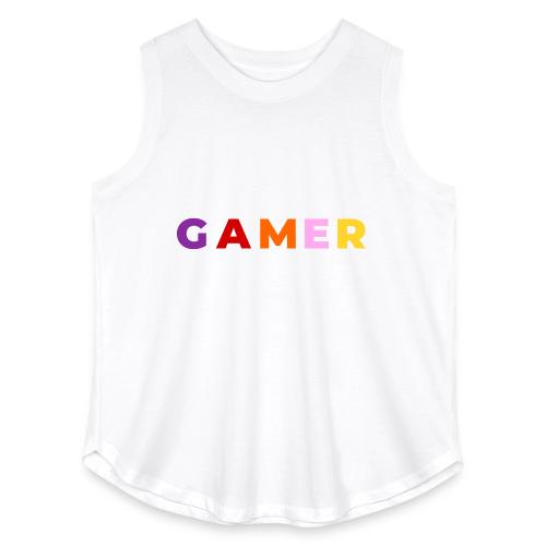 Multicolor GAMER Typography Design - Women's Curvy Relaxed Tank Top