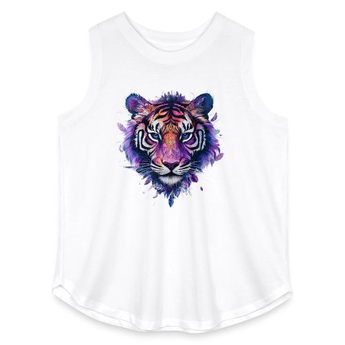 Mystic Violet Tiger - Women's Curvy Relaxed Tank Top