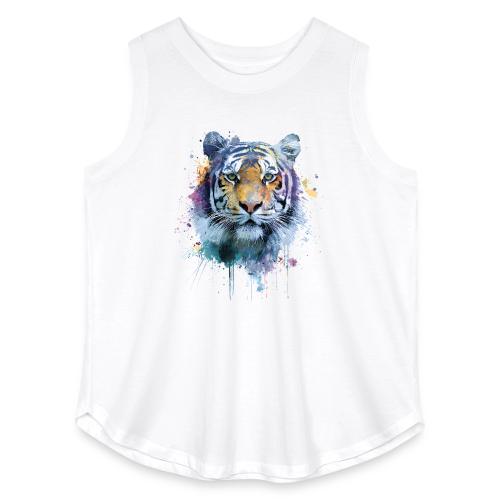 Splash-Art Tiger Face - Women's Curvy Relaxed Tank Top