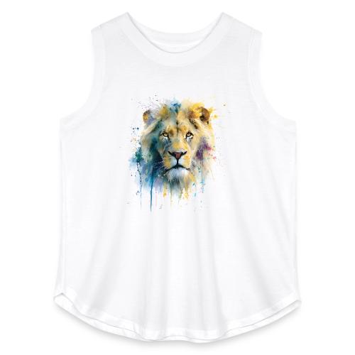 Splash-Art Lion Face - Women's Curvy Relaxed Tank Top