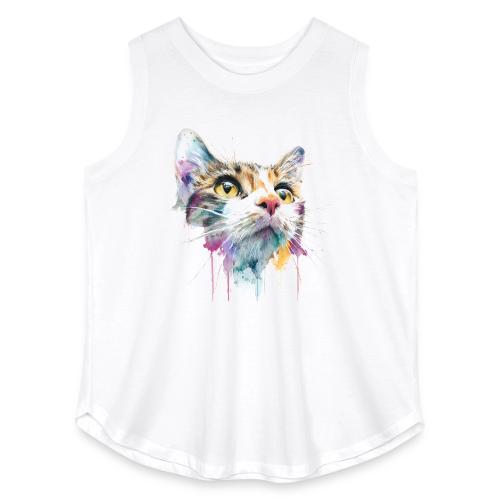 Chromatic Cat Splash - Women's Curvy Relaxed Tank Top