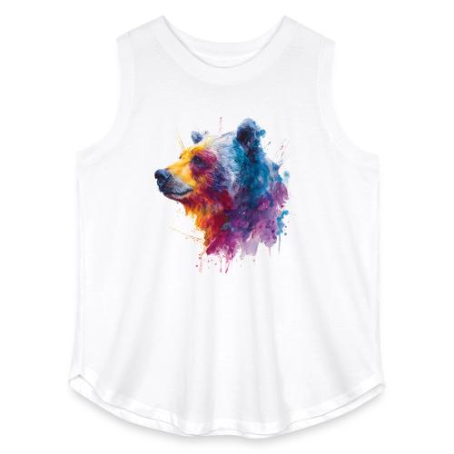 Watercolor Bear Portrait - Women's Curvy Relaxed Tank Top