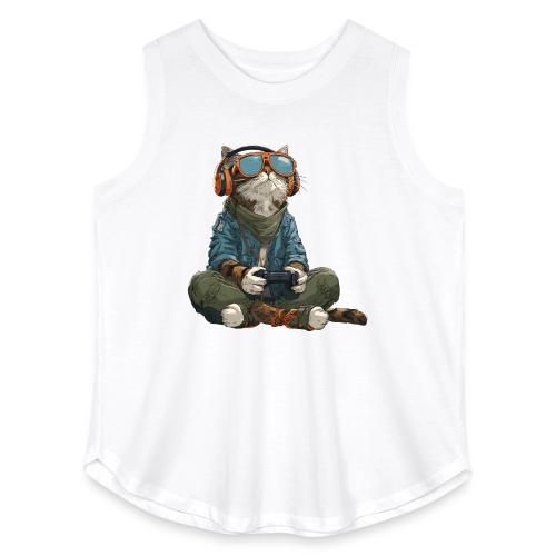 Cat: Purrfect Player - Women's Curvy Relaxed Tank Top