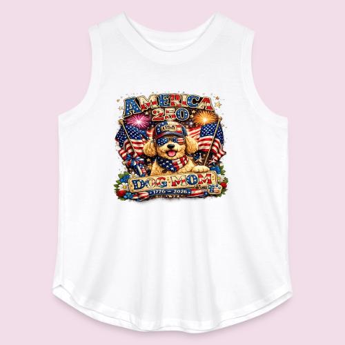America 250 Dog Mom Patriotic Goldendoodle Shirt - Women's Curvy Relaxed Tank Top