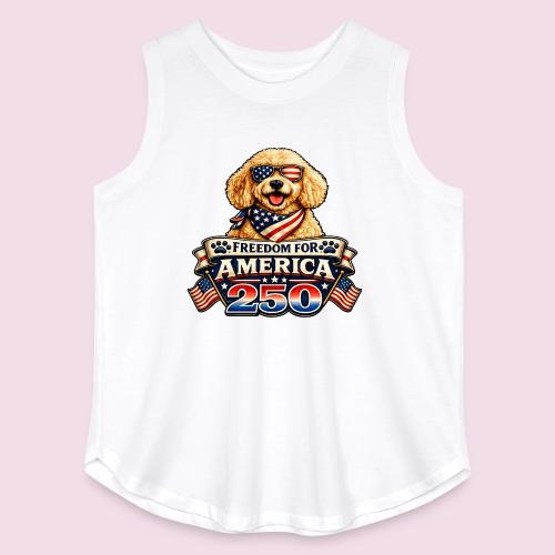 Freedom For America 250 Patriotic Goldendoodle - Women's Curvy Relaxed Tank Top
