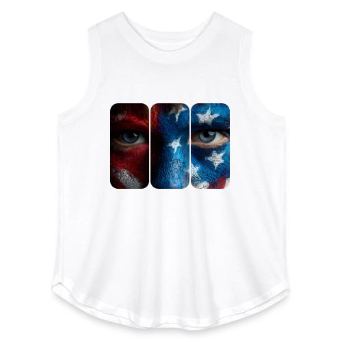 USA: Painted for the Flag - Women's Curvy Relaxed Tank Top