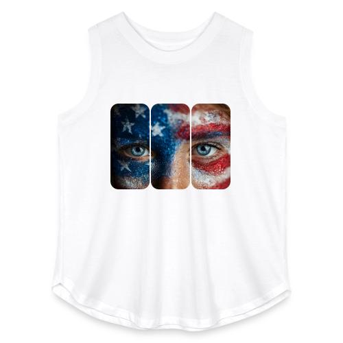 USA: Stars in Her Eyes - Women's Curvy Relaxed Tank Top