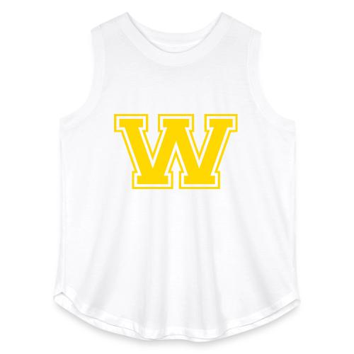Letter W – Capital Athletic Alphabet Monogram - Women's Curvy Relaxed Tank Top