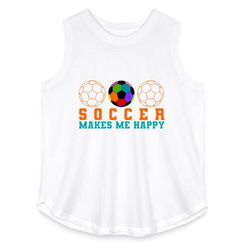 Soccer Makes Me Happy - Women's Curvy Relaxed Tank Top