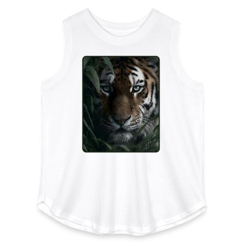 Tiger Jungle Eyes Wildlife Design - Women's Curvy Relaxed Tank Top
