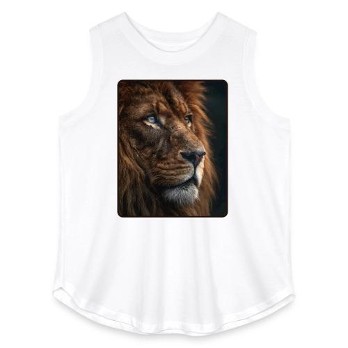 Lion Portrait Majestic Wildlife Design - Women's Curvy Relaxed Tank Top