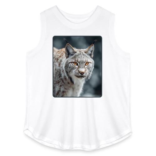 Lynx Portrait Piercing Eyes Design - Women's Curvy Relaxed Tank Top