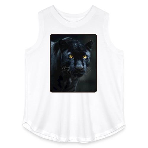Black Panther Glowing Eyes Design - Women's Curvy Relaxed Tank Top