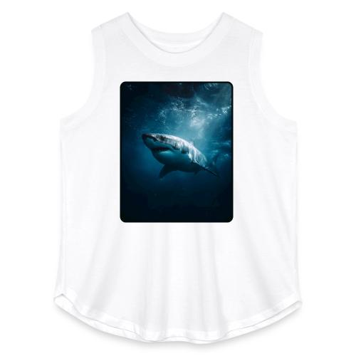 Great White Shark Ocean Design - Women's Curvy Relaxed Tank Top