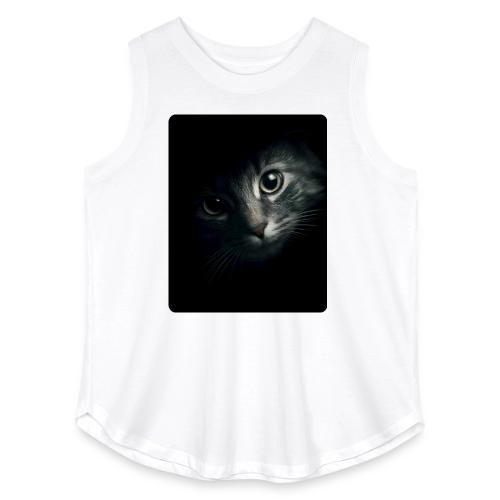 Cat Face in Shadow Close-Up Design - Women's Curvy Relaxed Tank Top