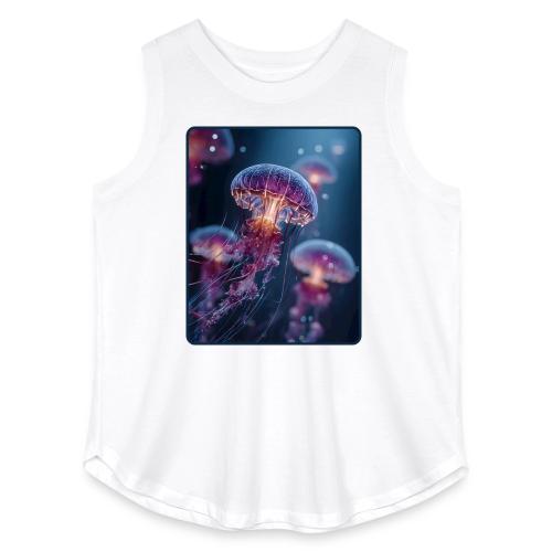 Glowing Jellyfish Deep Sea Design - Women's Curvy Relaxed Tank Top