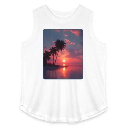 Tropical Sunset Ocean Reflection Design - Women's Curvy Relaxed Tank Top