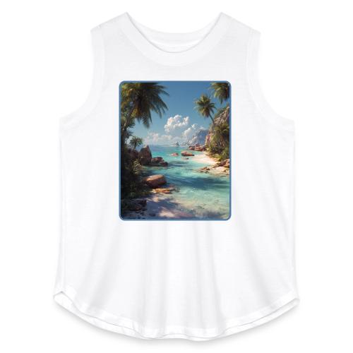 Tropical Island Paradise Ocean Design - Women's Curvy Relaxed Tank Top