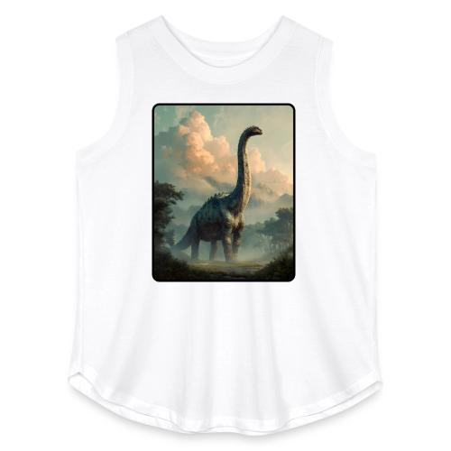 Brachiosaurus Prehistoric Scene Design - Women's Curvy Relaxed Tank Top