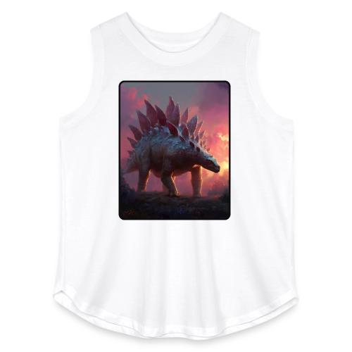 Stegosaurus Sunset Forest Design - Women's Curvy Relaxed Tank Top
