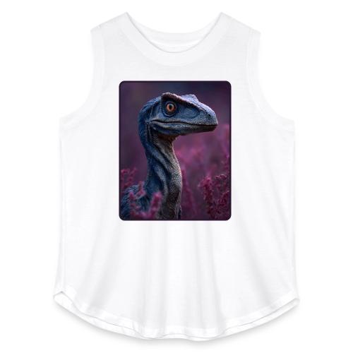 Blue Velociraptor Portrait Design - Women's Curvy Relaxed Tank Top