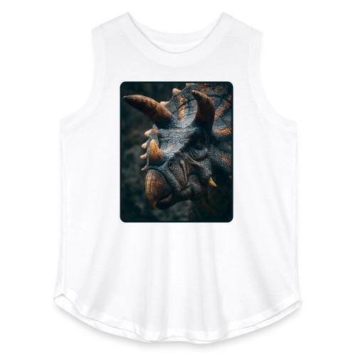 Triceratops Detailed Portrait Design - Women's Curvy Relaxed Tank Top