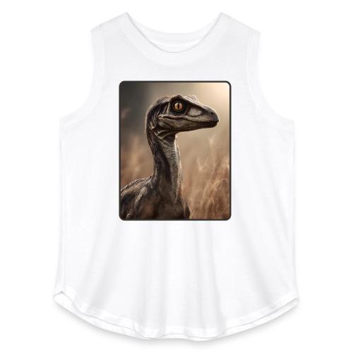 Velociraptor Feathered Portrait Design - Women's Curvy Relaxed Tank Top