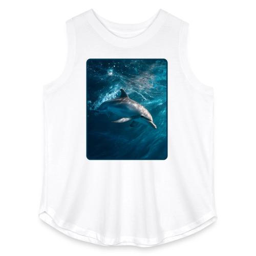 Dolphin Sunlit Ocean Serenity Design - Women's Curvy Relaxed Tank Top