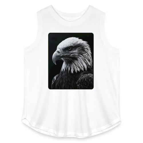 Black White Bald Eagle Design - Women's Curvy Relaxed Tank Top