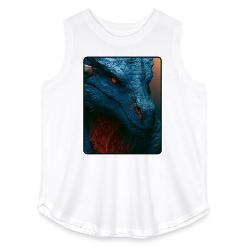 Turquoise Dragon Fire Eye Design - Women's Curvy Relaxed Tank Top