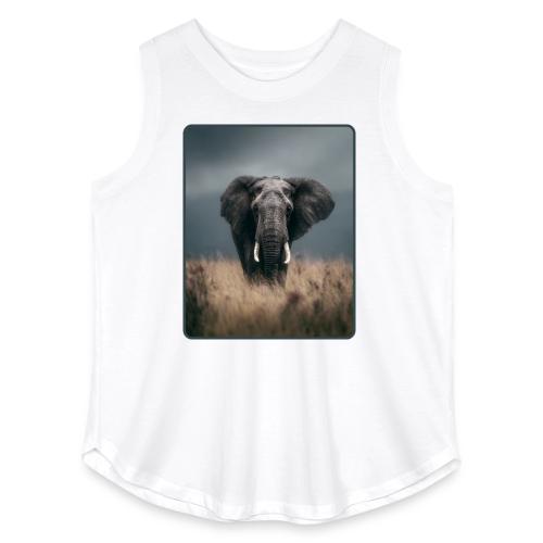 Majestic African Elephant Portrait Design - Women's Curvy Relaxed Tank Top