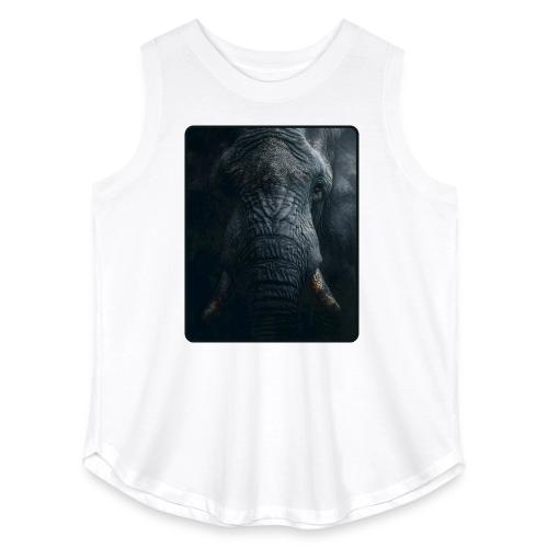 Shadow Elephant Intense Eyes Design - Women's Curvy Relaxed Tank Top