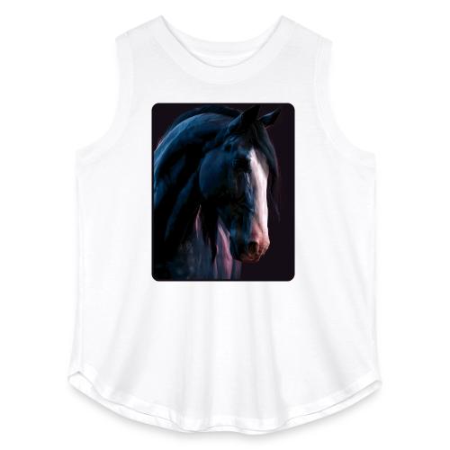 Noble Horse Cinematic Portrait Design - Women's Curvy Relaxed Tank Top