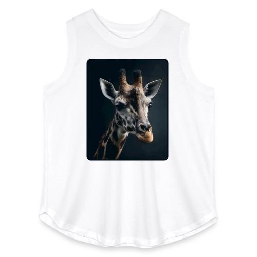 Majestic Giraffe Artistic Portrait Design - Women's Curvy Relaxed Tank Top