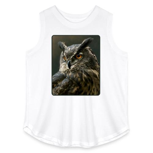 Eurasian Eagle Owl Portrait Design - Women's Curvy Relaxed Tank Top