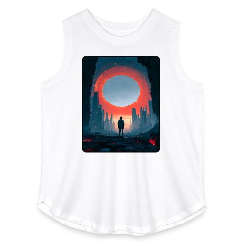 Cosmic Portal Future City Design - Women's Curvy Relaxed Tank Top