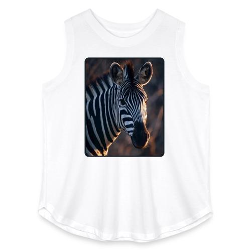 Majestic Zebra Sunset Portrait Design - Women's Curvy Relaxed Tank Top