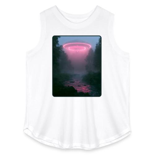 Neon UFO Forest River Design - Women's Curvy Relaxed Tank Top