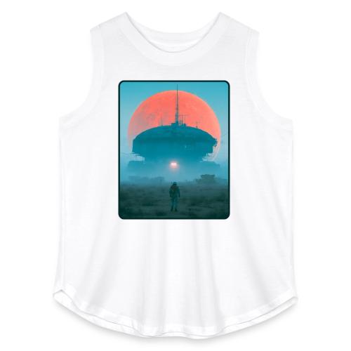 Astronaut Alien Outpost Design - Women's Curvy Relaxed Tank Top