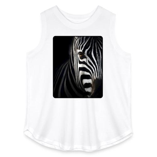 Zebra High Contrast Portrait Design - Women's Curvy Relaxed Tank Top