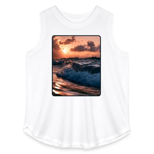 Golden Sunset Ocean Wave - Women's Curvy Relaxed Tank Top