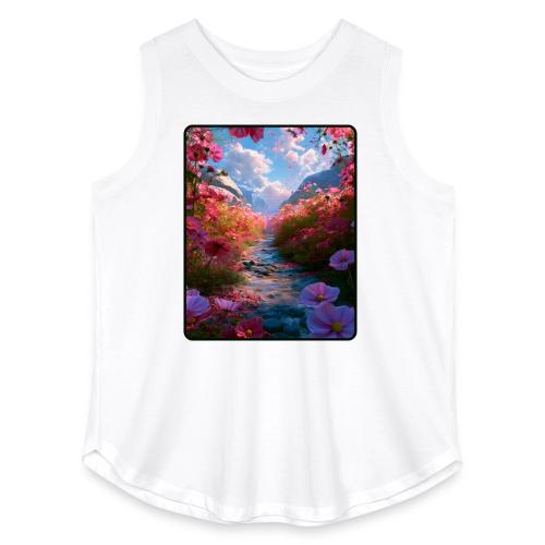 Dreamy Cosmos Valley Landscape Art - Women's Curvy Relaxed Tank Top