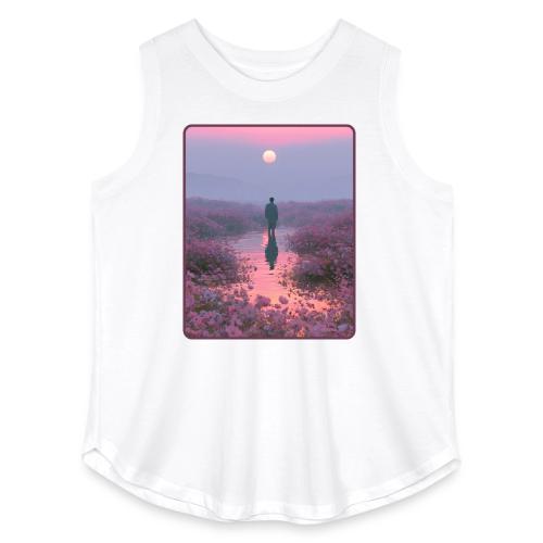 Ethereal Sunset Flower Field Art - Women's Curvy Relaxed Tank Top