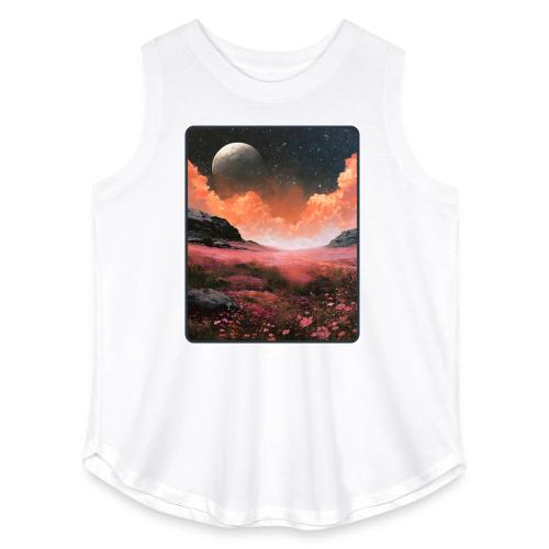 Moonlit Fantasy Flower Landscape - Women's Curvy Relaxed Tank Top