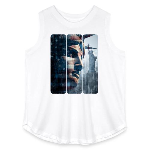 USA: Liberty in Three Visions - Women's Curvy Relaxed Tank Top