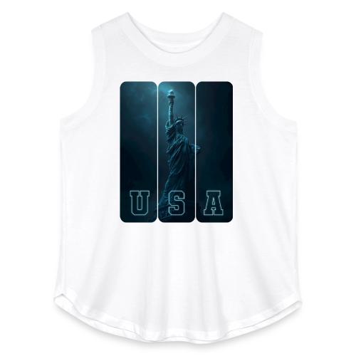 Neon Liberty USA Triptych - Women's Curvy Relaxed Tank Top