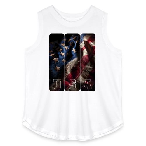 USA: Worn Stars and Stripes - Women's Curvy Relaxed Tank Top