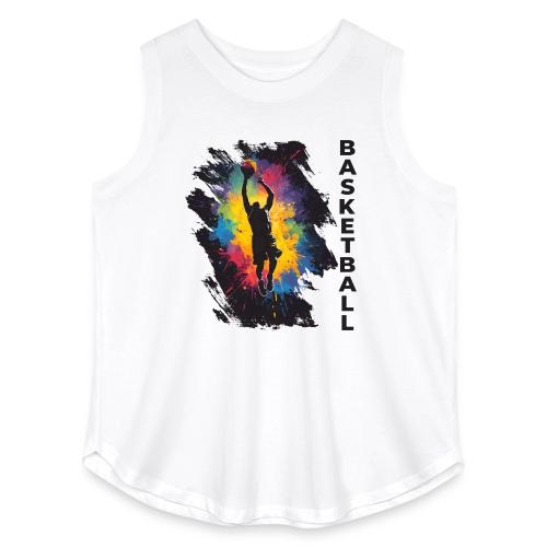 High Energy Basketball Paint Splatter Art - Women's Curvy Relaxed Tank Top