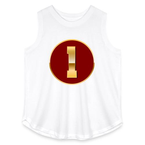 Number 1 in Gold Varsity Font - Women's Curvy Relaxed Tank Top